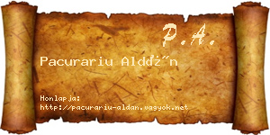Pacurariu Aldán névjegykártya